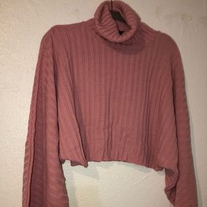 PLT blush knit high neck sweater